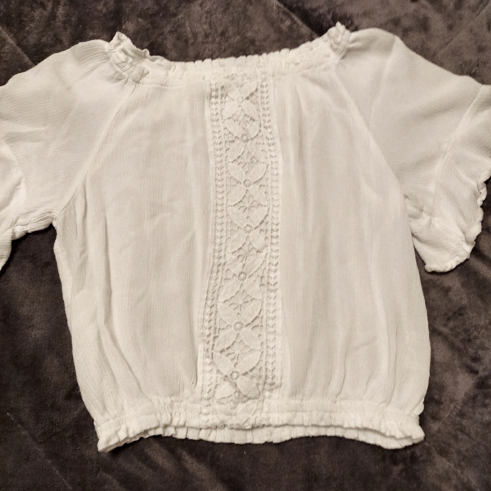 Girls Justice white embroidered blouse